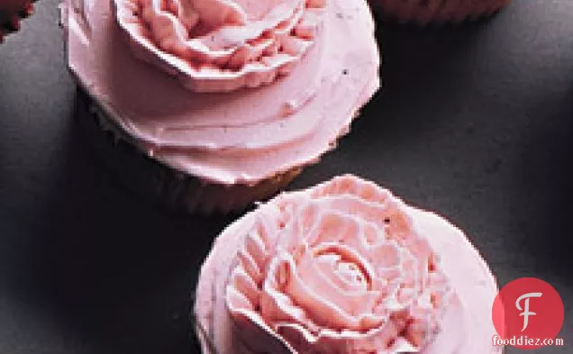 Piped-rose Cupcakes