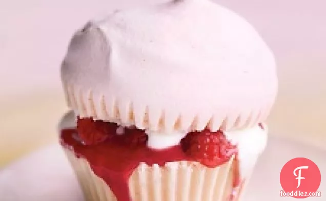 Pink Meringue Cupcakes With Raspberry Curd