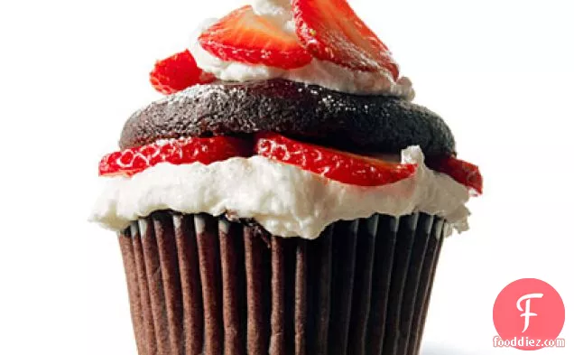 Chloe's Vegan Chocolate Strawberry Shortcake Cupcakes