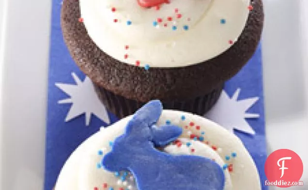 Chocolate And Vanilla Election Day Cupcakes