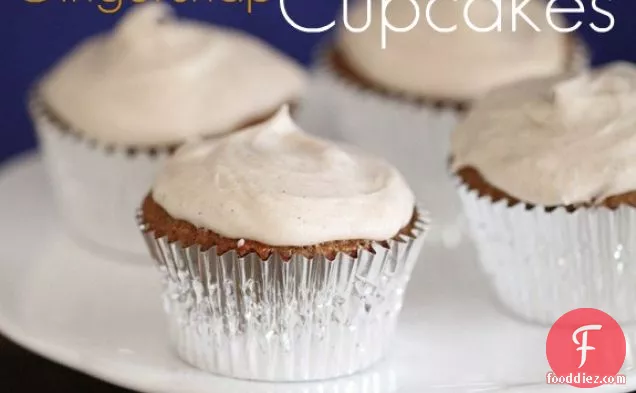 Gingersnap Cupcakes With Simple Vanilla Bean Cinnamon Buttercream