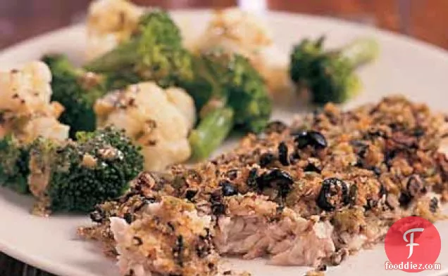 Baked Fish with Olive-Crumb Coating