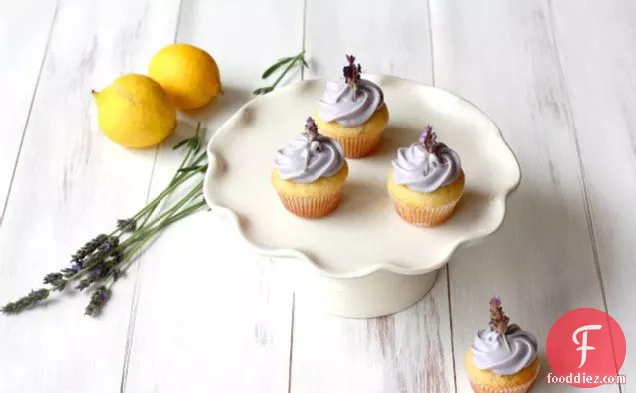 Lemon Filled Lavender Cupcakes