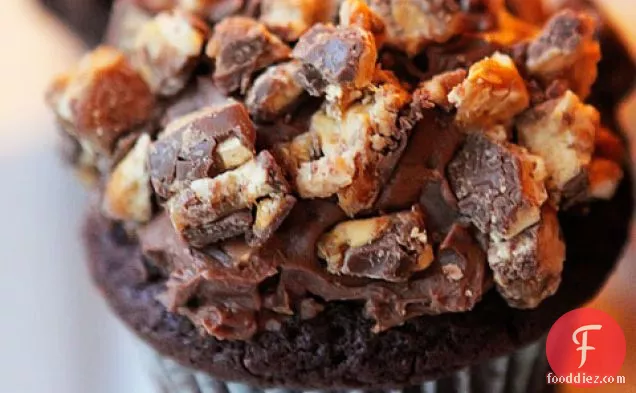 Decadent Snickers Cupcakes With Chocolate Mousse Filling