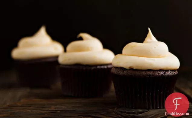 Chocolate Cupcakes With Orange Frosting