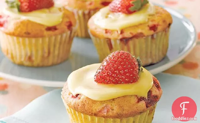 Orange-Glazed Strawberry Cupcakes
