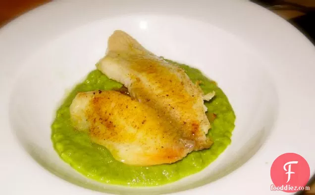 TGIF Part 2: Curry-Dusted Tilapia with Caramelized Onions & Sweet Pea Puree