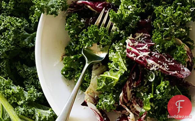 Kale and Radicchio Salad with Broken Caesar Dressing