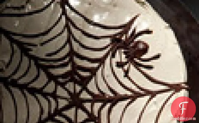 Devil's Food Cake with Chocolate Spiderweb