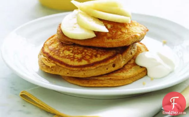 Gingerbread Pancakes with Pears and Yogurt