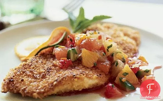 Nut-Crusted Sole with Citrus Salsa