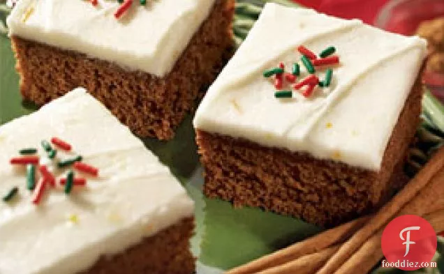 Gingerbread Bars With Orange Frosting