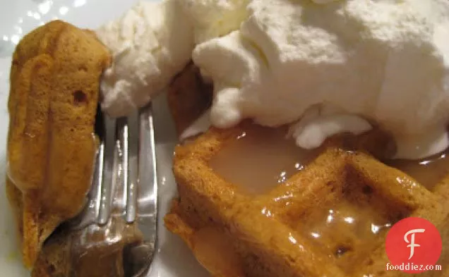 Gingerbread Waffles With Lemon Whipped Cream