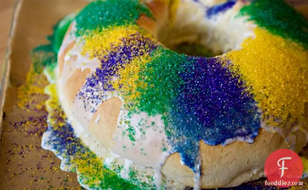 Homemade King Cake with Cream Cheese Filling