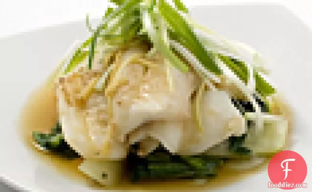 Steamed Scallion Ginger Fish Fillets with Bok Choy