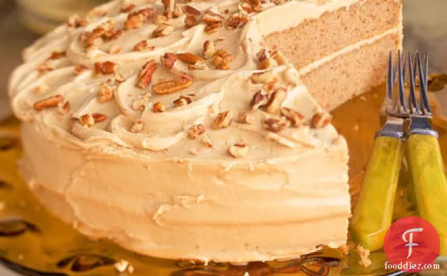 Oatmeal Layer Cake with Caramel-Pecan Frosting