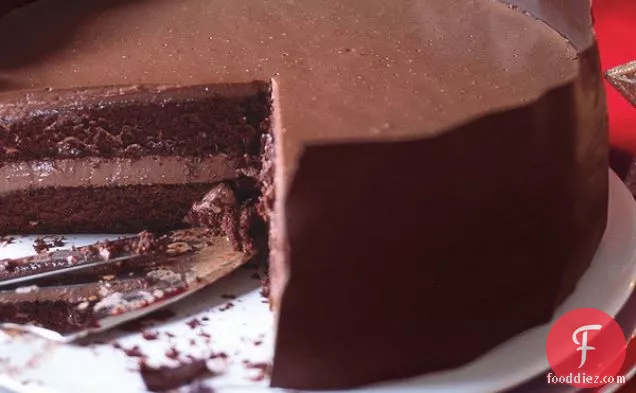 Chocolate Panna Cotta Layer Cake