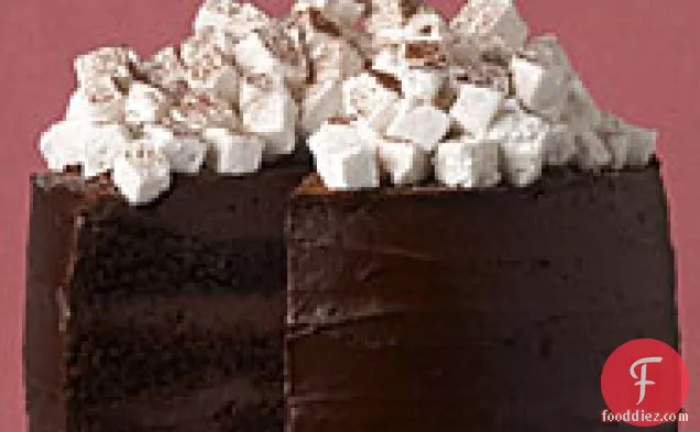 Hot Chocolate Layer Cake with Homemade Marshmallows