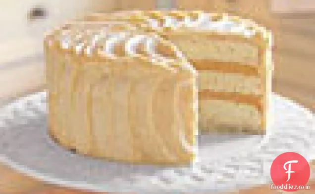 Triple-Layer White Cake with Orange Curd Filling and Frosting