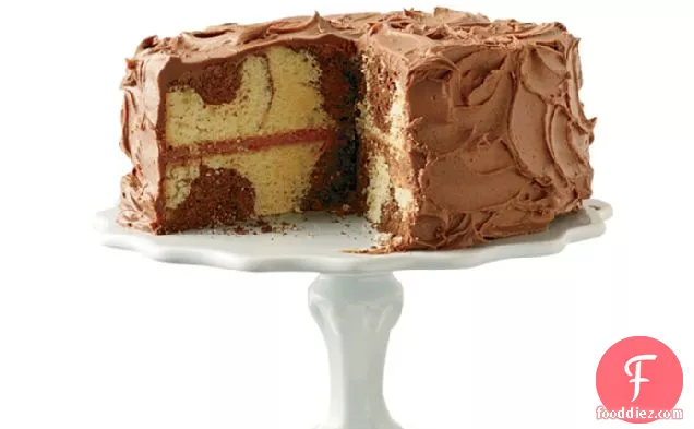 Marble Cake with Chocolate Frosting