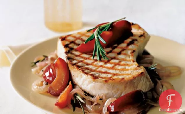 Swordfish with Sweet Onions and Red Plums