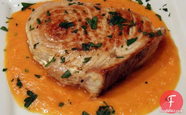 Seared Swordfish With Tomato-saffron Coulis