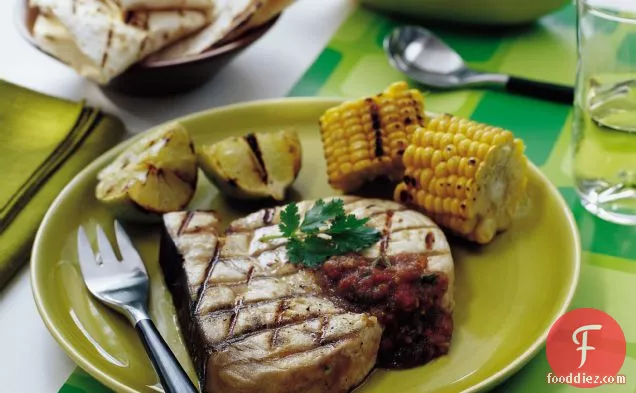 Mesquite Grilled Swordfish with Charred Tomato Salsa