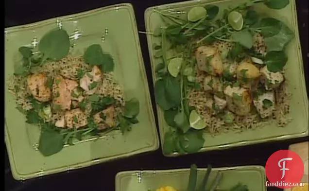 टकीला और की लाइम के साथ रसीला ग्रिल्ड स्वोर्डफ़िश कबाब