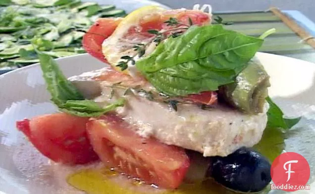 Swordfish Baked in Foil with Mediterranean Flavors