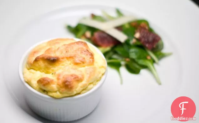 Creamed Corn And Sharp Cheddar Souffle