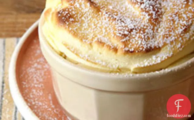 Passion Fruit Souffle With Pina Colada Sauce