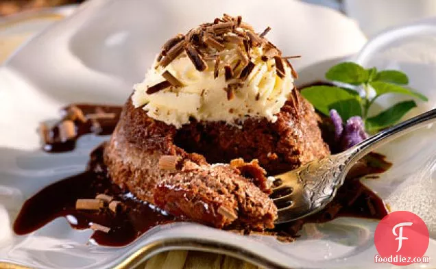Chocolate Soufflé with White Chocolate Mousse