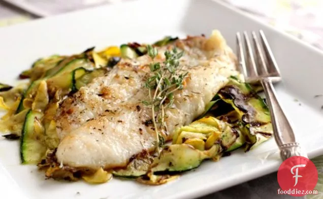 Salted Tilapia With Crispy Zucchini Ribbons