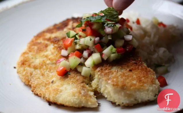 Coconut-crusted Tilapia With Vegetable-mint Salsa