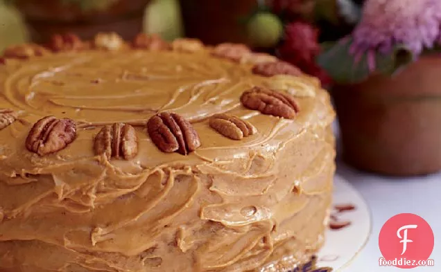 Pecan-Spice Cake with Caramel Frosting
