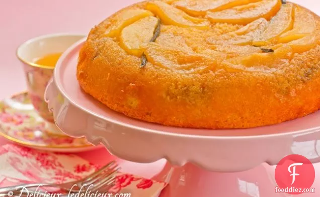 Pear & Vanilla Upside Down Cake