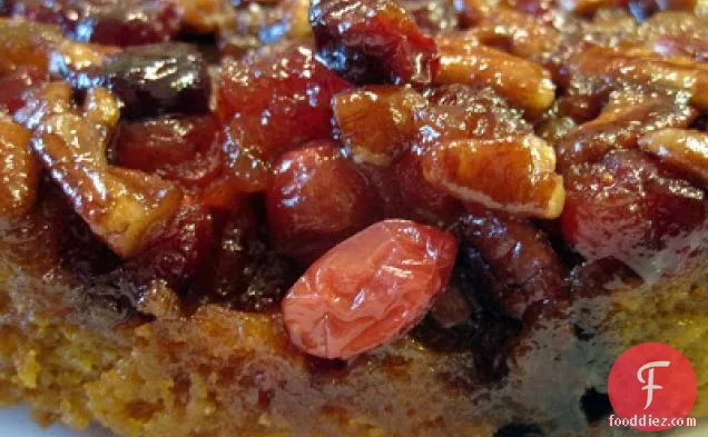 Cranberry Pecan Pumpkin Upside Down Cake