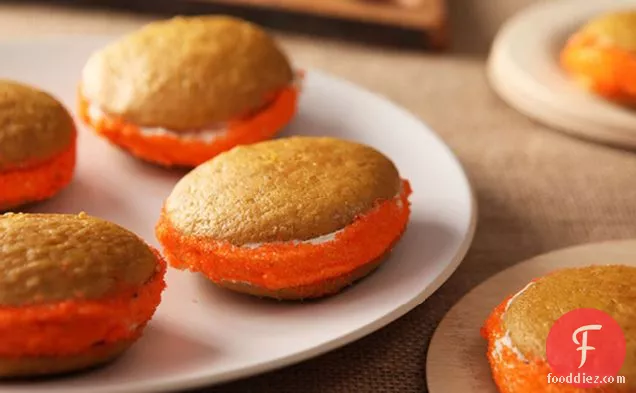 Pumpkin-Spiced Whoopie Pies with Ginger Cream