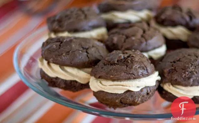 Chocolate Whoopie Pies With Reese's Peanut Butter Filling