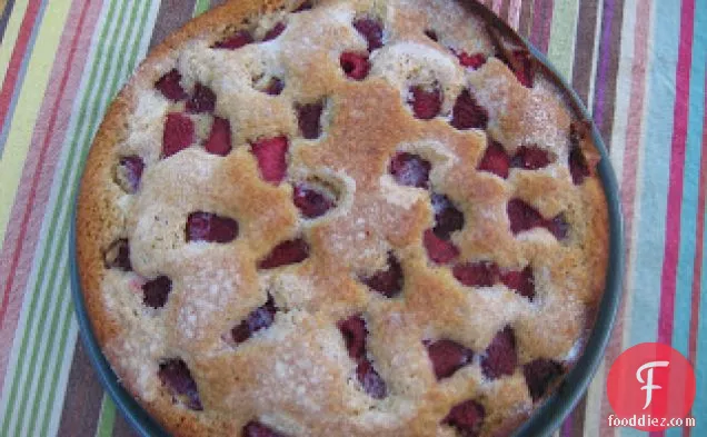 Raspberry Cake With Marsala, Creme Fraiche, And Raspberries