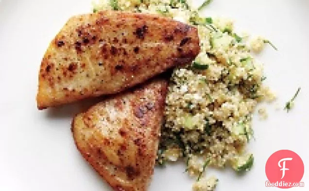 Tilapia And Quinoa With Feta And Cucumber
