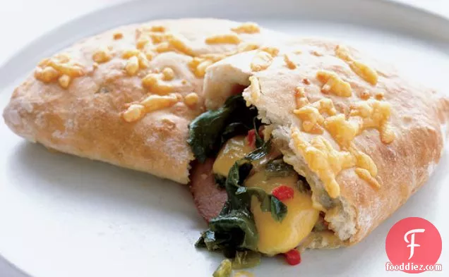 Ham and Chile-Cheddar Calzones