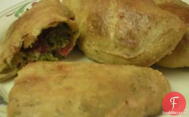 Broccoli, Pepperoni and Three Cheese Calzones