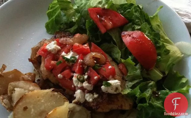 Tilapia Caramelized Onions Tomatoes And Goat Cheese
