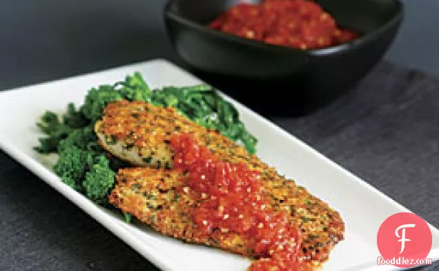 Herb & Parmigiano Crusted Tilapia With Quick Tomato Sauce