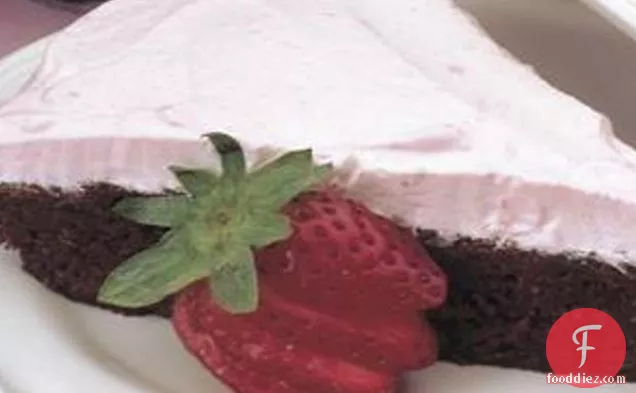 Easy-bake Brownie Pie With Strawberry Cream Topping