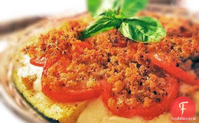 Zucchini Tomato Mozzarella Pie