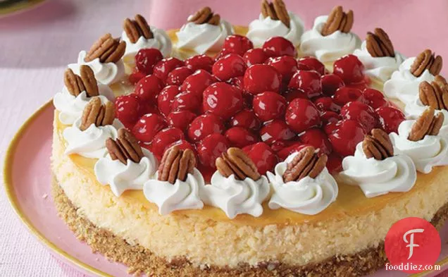 White Chocolate Cherry Pecan Cheesecake