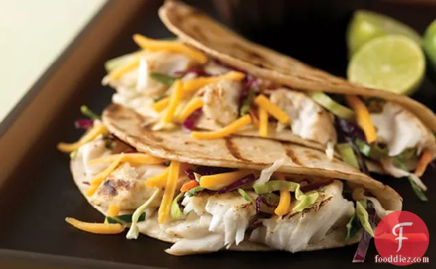 Grilled Fish Tacos with Creamy Coleslaw for Two