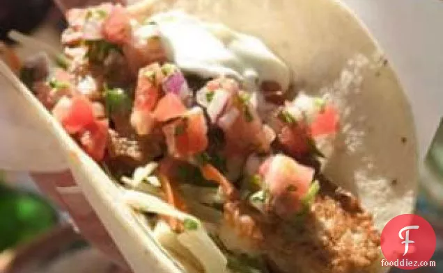 Beer-Battered Fish Tacos with Tomato & Avocado Salsa